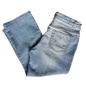 Vintage Cache Capri Denim Jeans Womens 8 Rhinestone Bling Faded Momcore MidRise